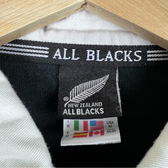 Vintage 1990s New Zealand All Blacks Adidas Rugby Shirt Medium - Picture 4 of 7